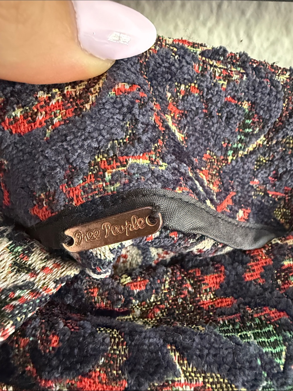 Free People Black Red Floral Jacquard Mini Skirt | Size M - Picture 5 of 6